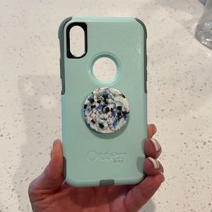 iPhone X Outter box phone case with pop socket